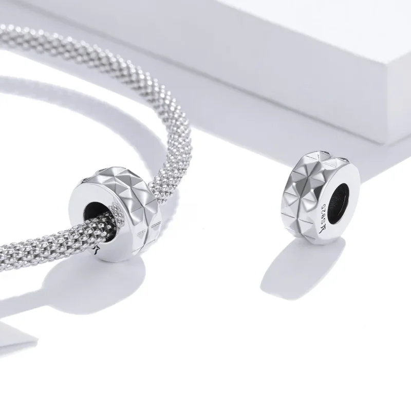 (image for) Pandora Style Silver Geometry Spacer Charm - SCC1789 - View 4