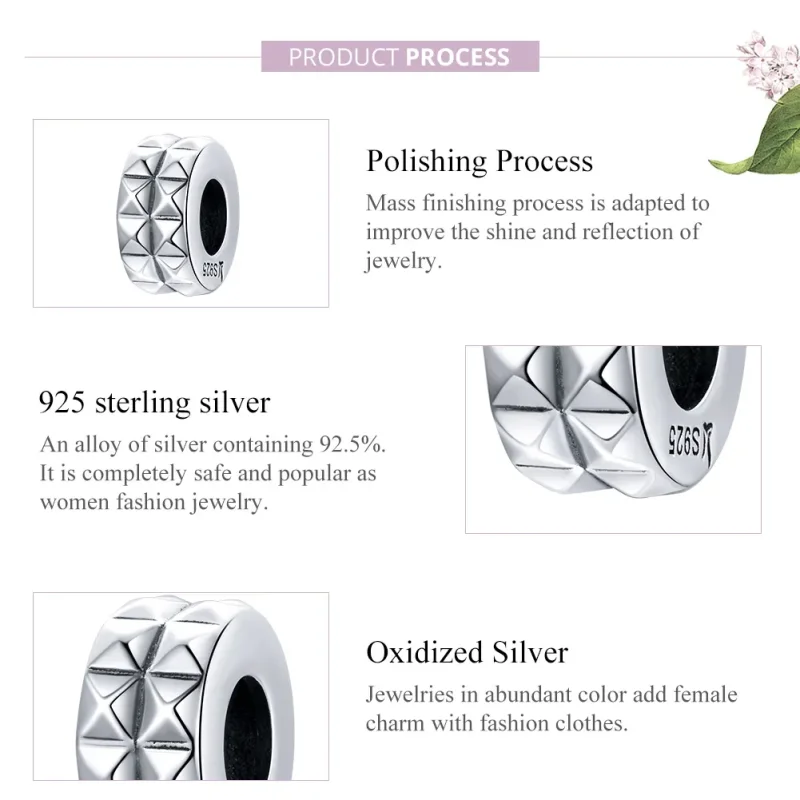 (image for) Pandora Style Silver Geometry Spacer Charm - SCC1789 - View 8