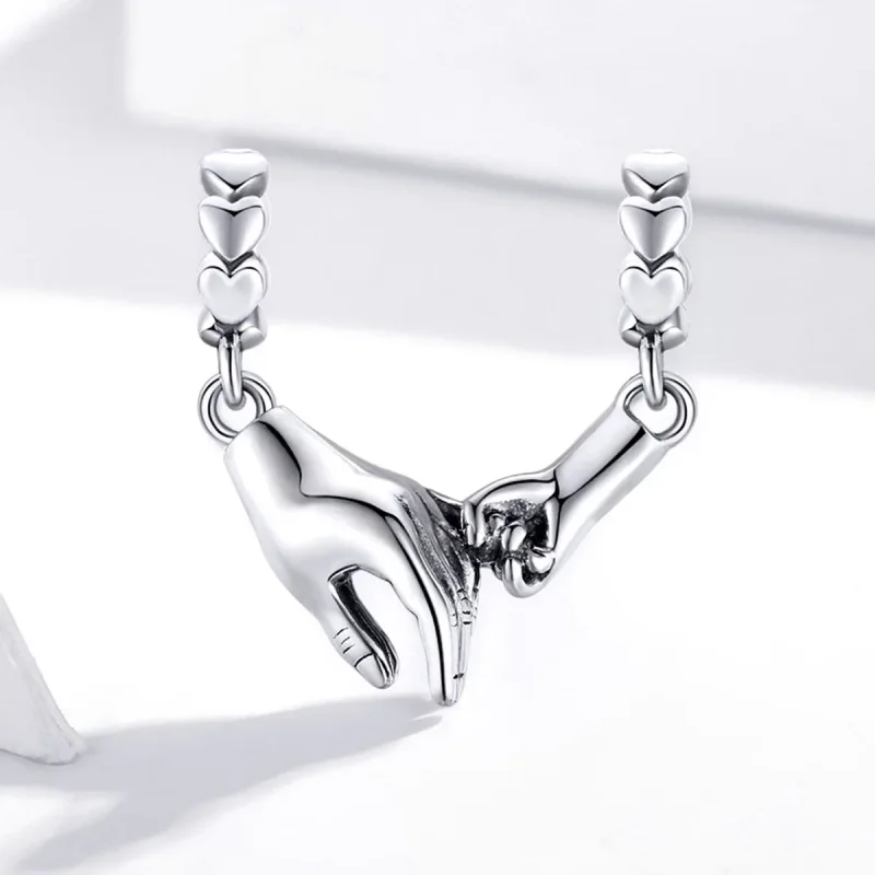 (image for) Pandora Style Silver Hand In Hand Spacer Charm - SCC1700 - View 2