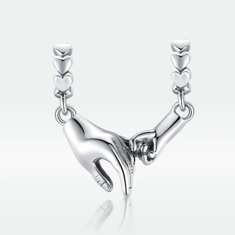 (image for) Pandora Style Silver Hand In Hand Spacer Charm - SCC1700 - View 5