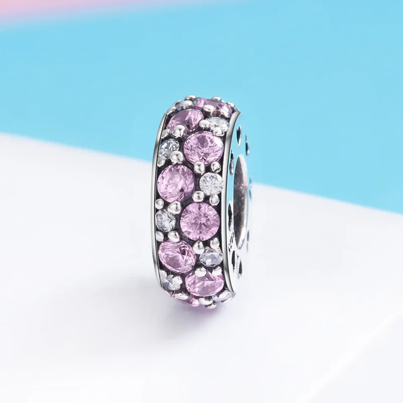(image for) Pandora Style Silver Heart Spacer Charm - SCC635 - View 7