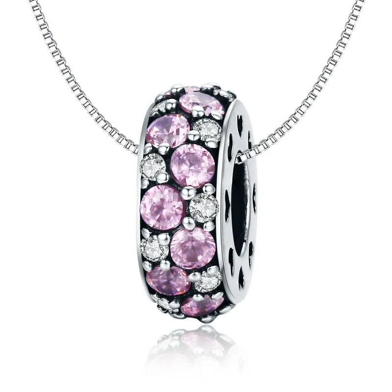 (image for) Pandora Style Silver Heart Spacer Charm - SCC635 - View 8