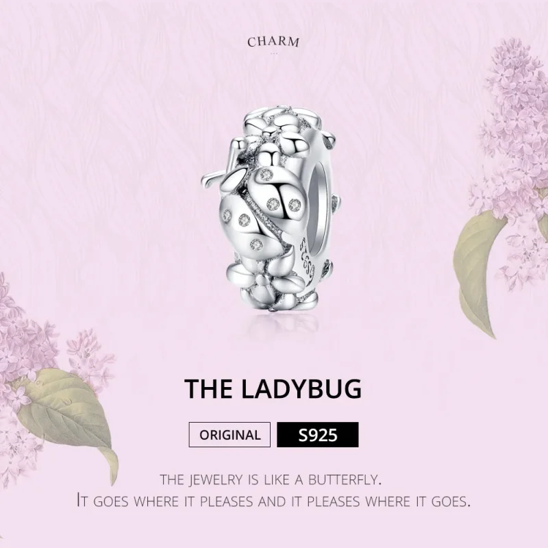 (image for) Pandora Style Silver Ladybug Spacer Charm - BSC112 - View 5