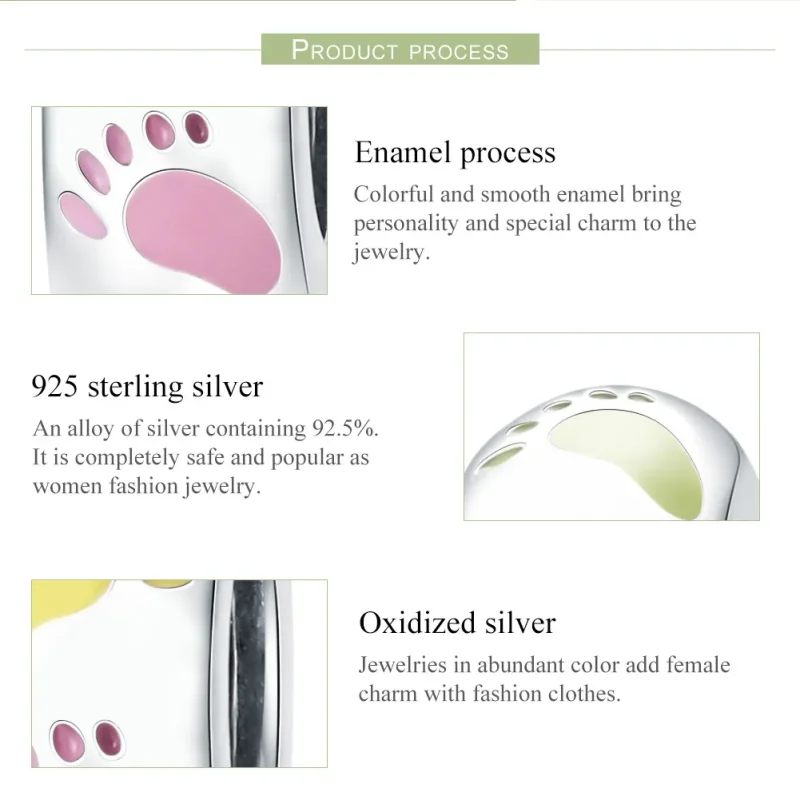 (image for) Pandora Style Silver Little Feet Spacer Charm - SCC752 - View 7