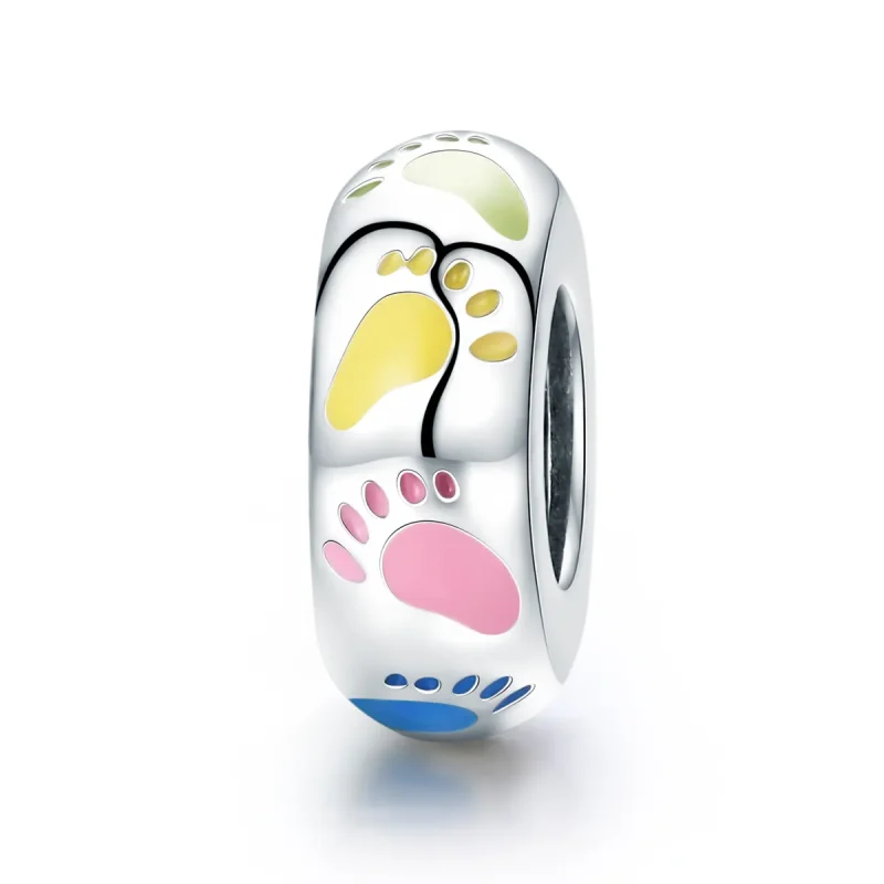 (image for) Pandora Style Silver Little Feet Spacer Charm - SCC752