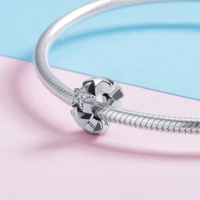 (image for) Pandora Style Silver Little Stars Spacer Charm - SCC929 - View 4