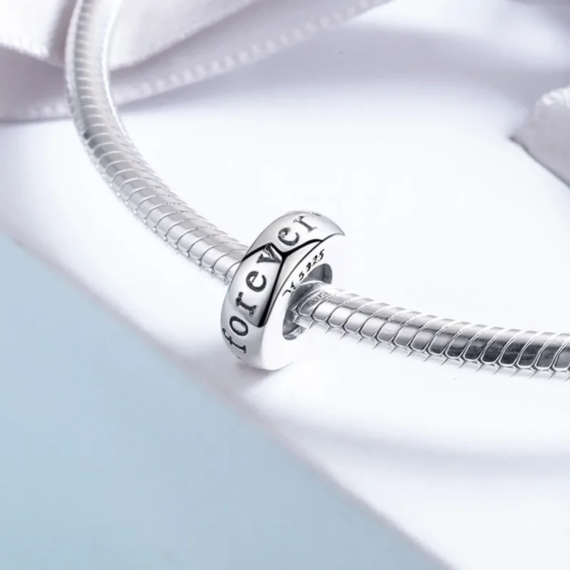 (image for) Pandora Style Silver Love You Forever Spacer Charm - SCC595 - View 4
