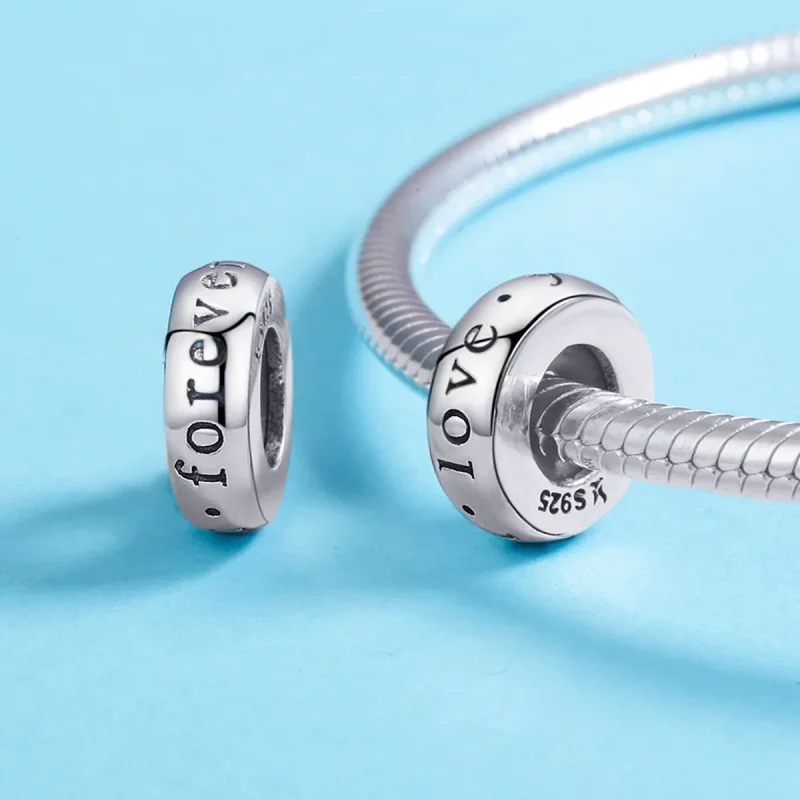 (image for) Pandora Style Silver Love You Forever Spacer Charm - SCC595 - View 5