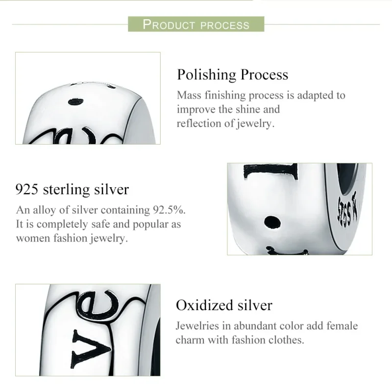 (image for) Pandora Style Silver Love You Forever Spacer Charm - SCC595 - View 7