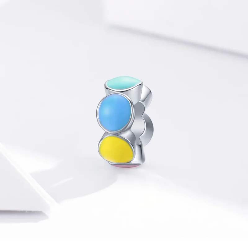 (image for) Pandora Style Silver Rainbow Bubble Spacer Charm - SCC1555 - View 4