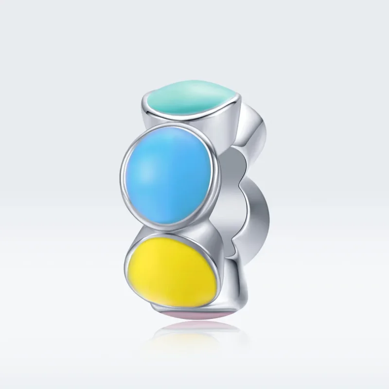 (image for) Pandora Style Silver Rainbow Bubble Spacer Charm - SCC1555 - View 5