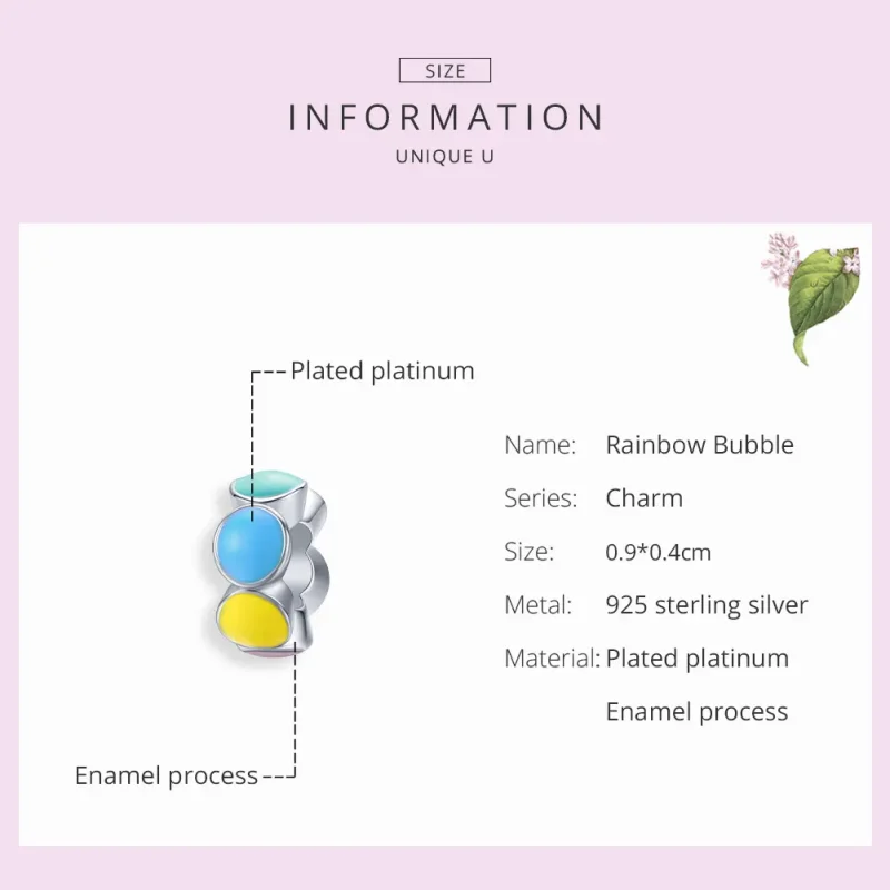 (image for) Pandora Style Silver Rainbow Bubble Spacer Charm - SCC1555 - View 7
