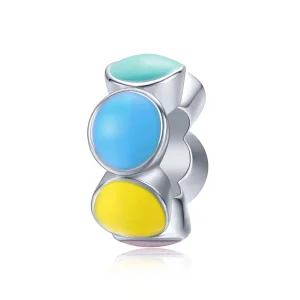 (image for) Pandora Style Silver Rainbow Bubble Spacer Charm - SCC1555