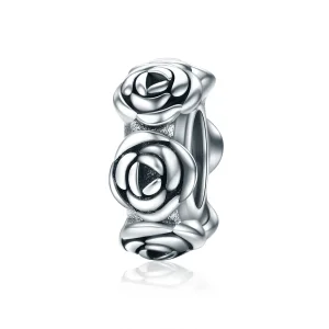 (image for) Pandora Style Silver Rose Wreath Spacer Charm - SCC596