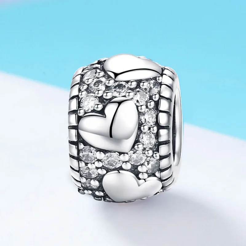 (image for) Pandora Style Silver Shine In My Heart Spacer Charm - SCC798 - View 2