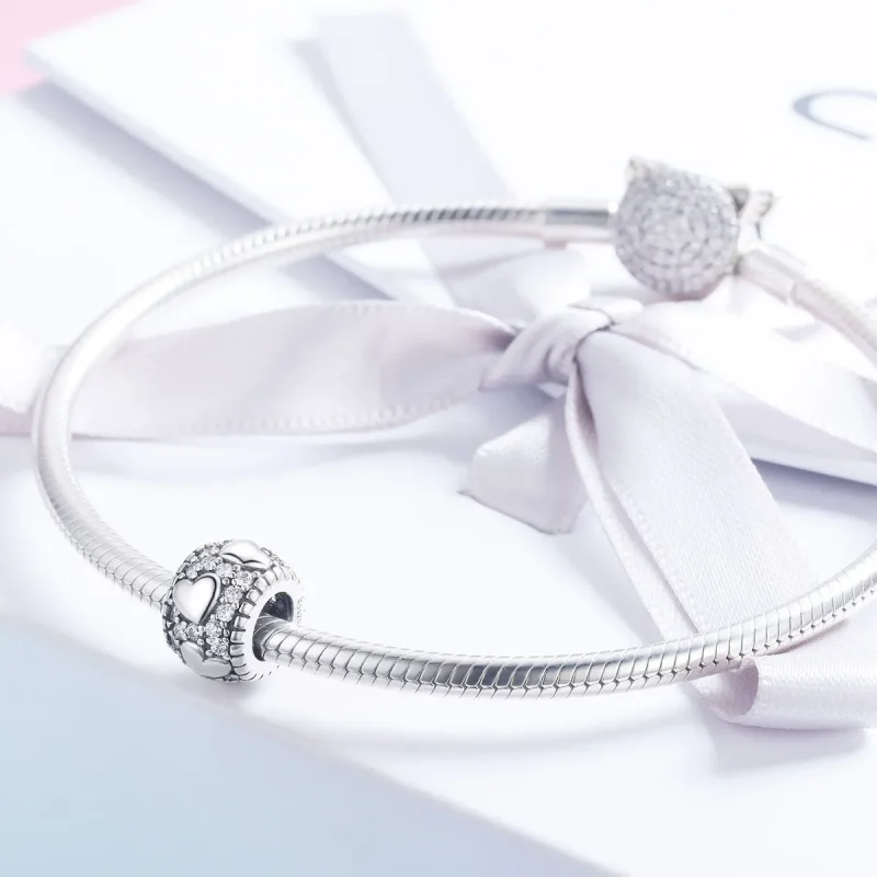 (image for) Pandora Style Silver Shine In My Heart Spacer Charm - SCC798 - View 4