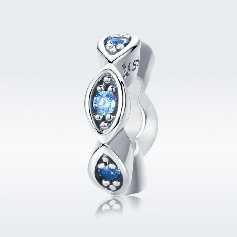 (image for) Pandora Style Silver Shining Eyes Spacer Charm - SCC513 - View 2