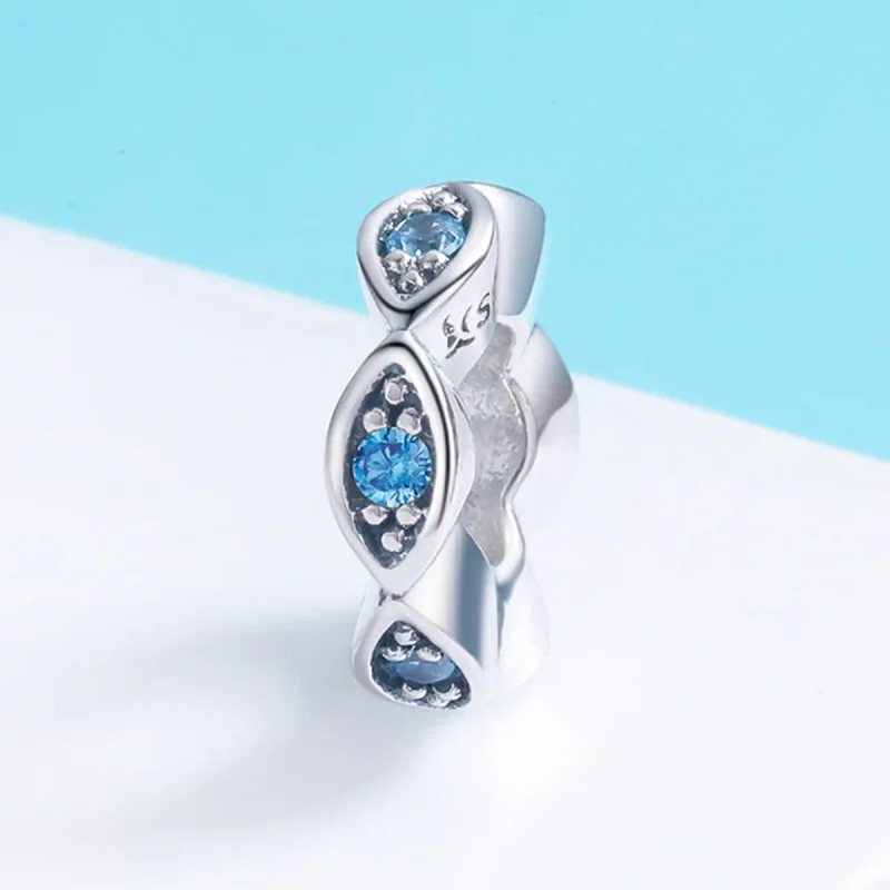 (image for) Pandora Style Silver Shining Eyes Spacer Charm - SCC513 - View 3