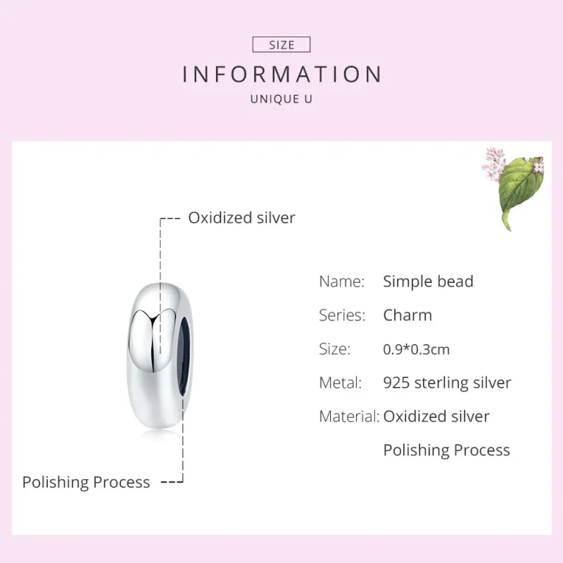 (image for) Pandora Style Silver Simple Spacer Charm - SCC1450 - View 7