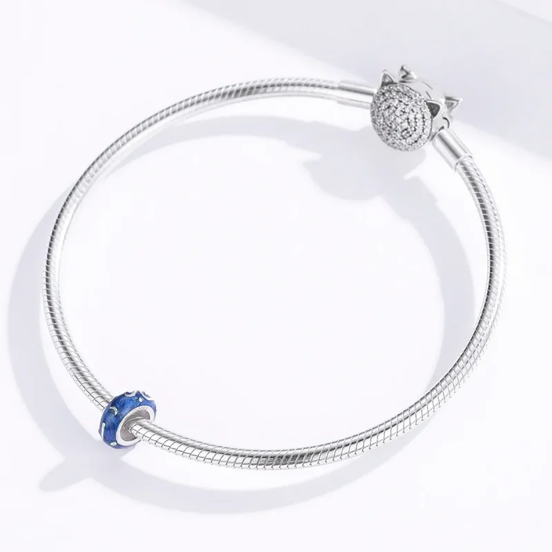 (image for) Pandora Style Silver Star Glow Spacer Charm - SCC1388 - View 3