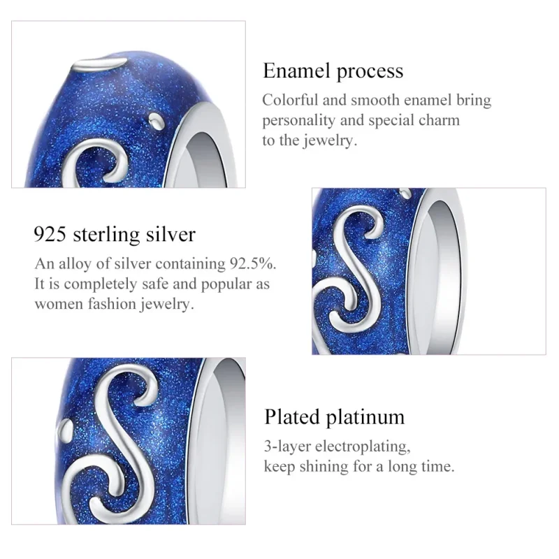(image for) Pandora Style Silver Star Glow Spacer Charm - SCC1388 - View 5