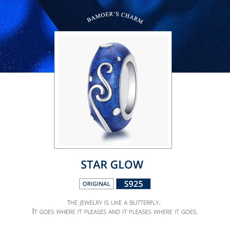 (image for) Pandora Style Silver Star Glow Spacer Charm - SCC1388 - View 7