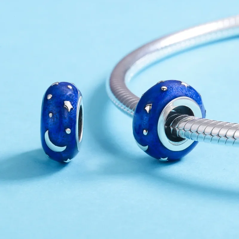 (image for) Pandora Style Silver Starry Sky Spacer Charm - SCC599 - View 5