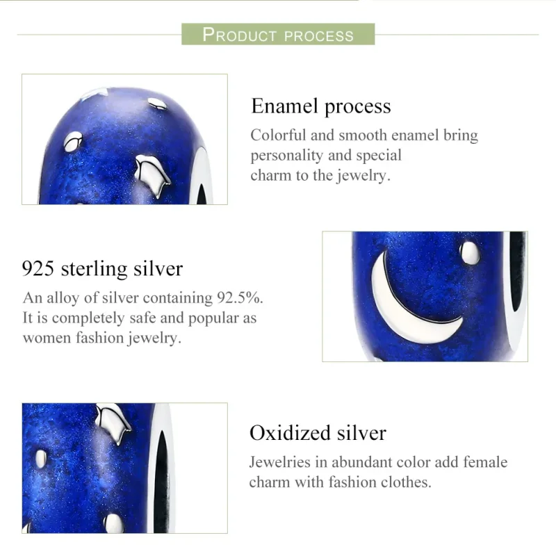 (image for) Pandora Style Silver Starry Sky Spacer Charm - SCC599 - View 7