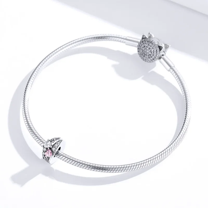 (image for) Pandora Style Silver Sweet Heart Spacer Charm - BSC283 - View 2