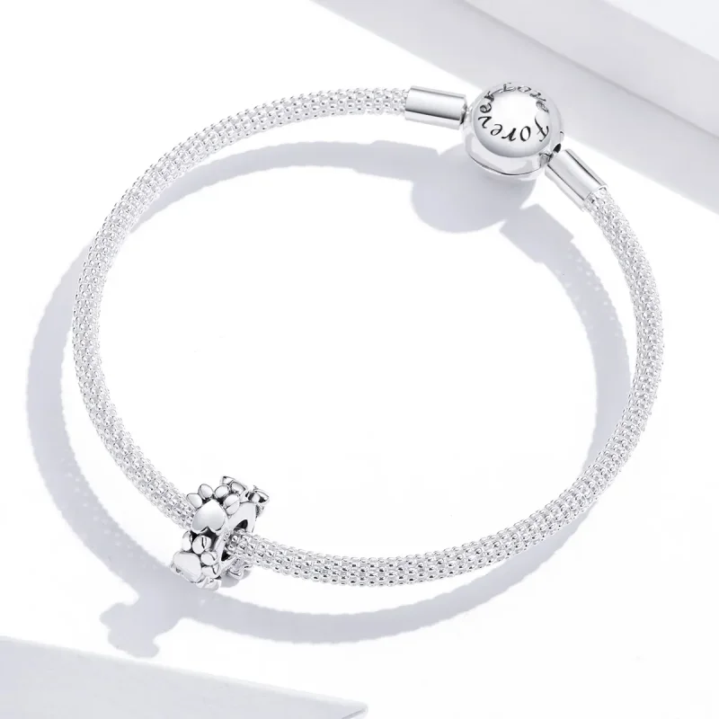 (image for) Pandora Style Silver Sweet Hearts Spacer Charm - SCC1504 - View 2