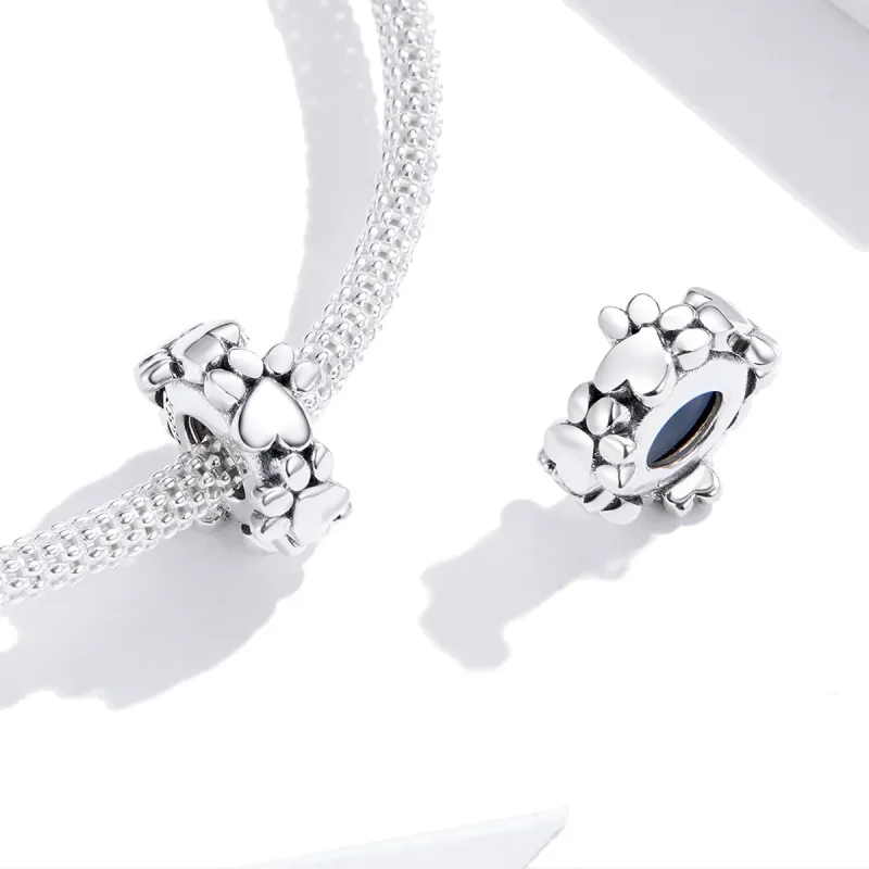 (image for) Pandora Style Silver Sweet Hearts Spacer Charm - SCC1504 - View 3