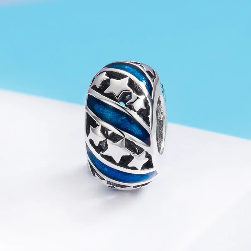 (image for) Pandora Style Silver The Shining Star River Spacer Charm - SCC636 - View 3
