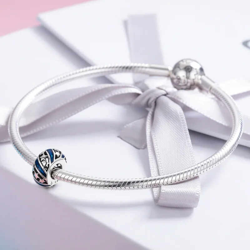(image for) Pandora Style Silver The Shining Star River Spacer Charm - SCC636 - View 4