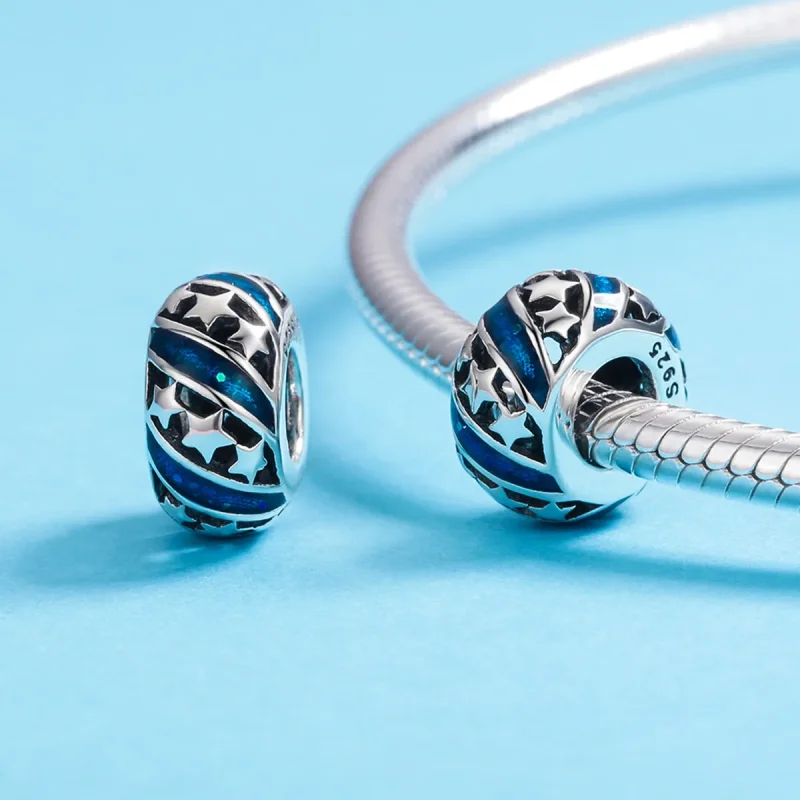 (image for) Pandora Style Silver The Shining Star River Spacer Charm - SCC636 - View 5