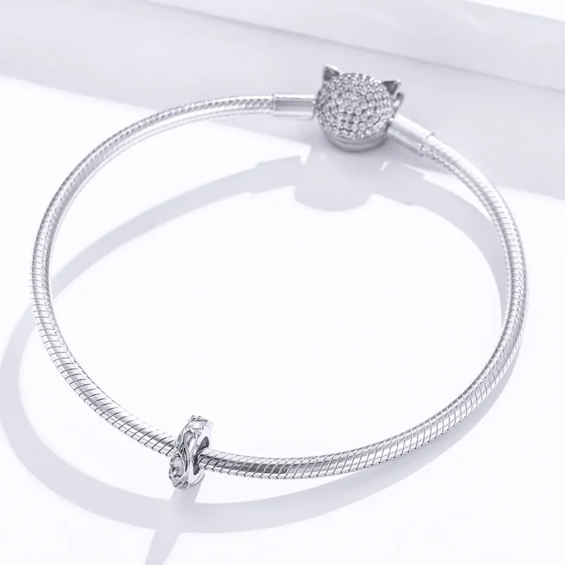 (image for) Pandora Style Silver Vine Leaf Spacer Charm - BSC142 - View 3