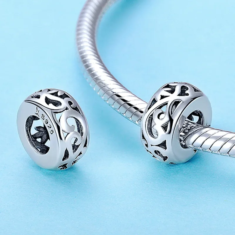 (image for) Pandora Style Silver Vintage Spacer Charm - SCC716 - View 2