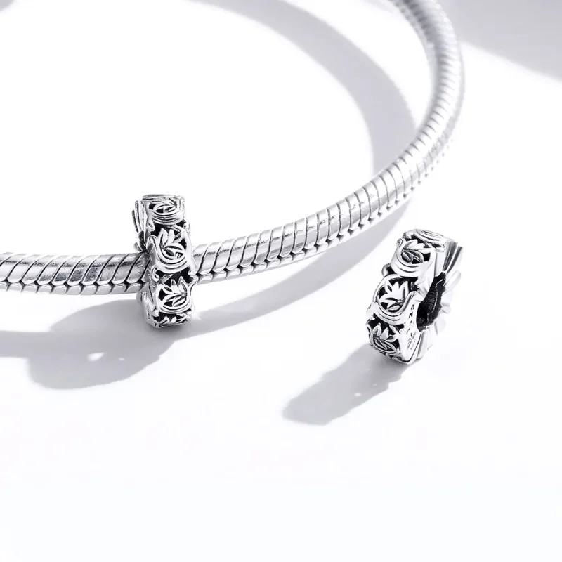 (image for) Pandora Style Silver Vintage Vines Spacer Charm - SCC1601 - View 4