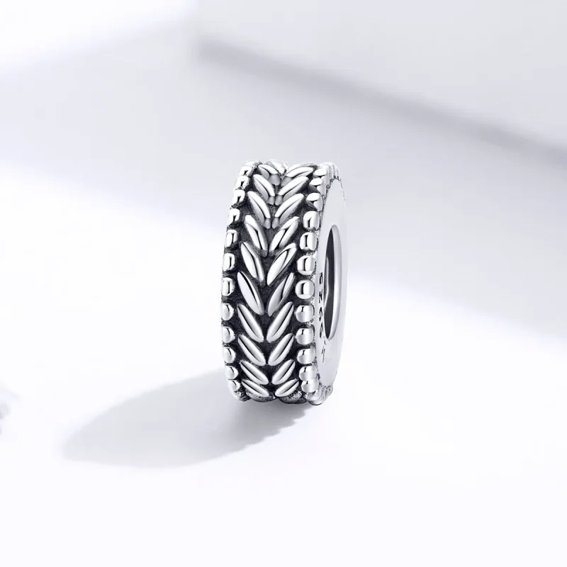 (image for) Pandora Style Silver Wheet Spacer Charm - SCC1452 - View 2