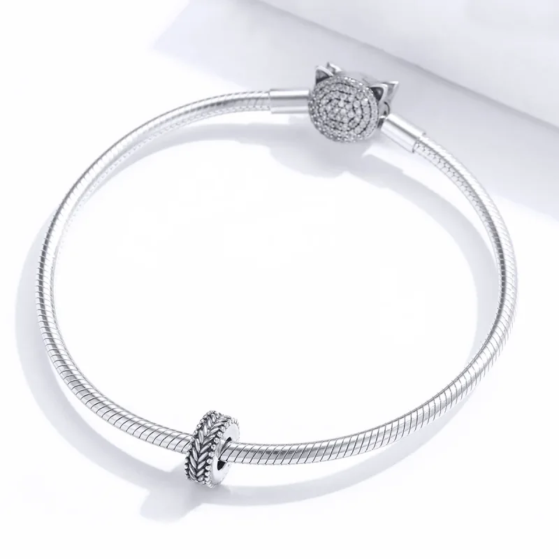 (image for) Pandora Style Silver Wheet Spacer Charm - SCC1452 - View 3
