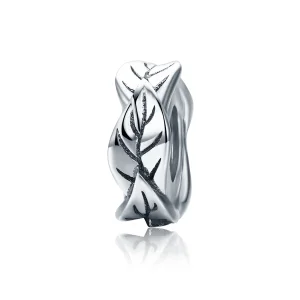 (image for) Pandora Style Silver White Leaves Spacer Charm - SCC597