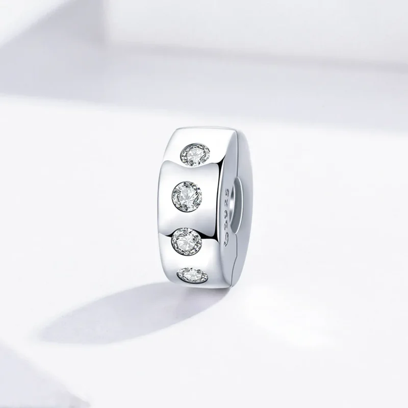(image for) Pandora Style Silver Zirconia Spacer Charm - BSC165 - View 2