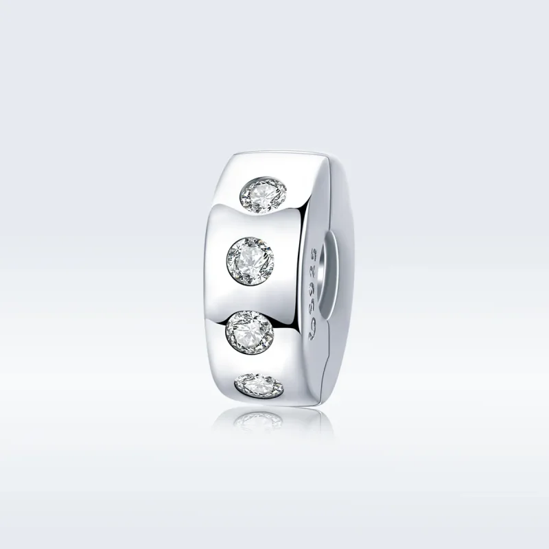 (image for) Pandora Style Silver Zirconia Spacer Charm - BSC165 - View 5