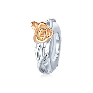(image for) Pandora Style Two Tone Bicolor Lover Rose Flowers Spacer Charm - BSC146