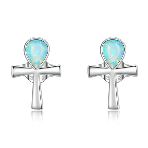 (image for) Pandora Style Anka Cross Stud Earrings - BSE556
