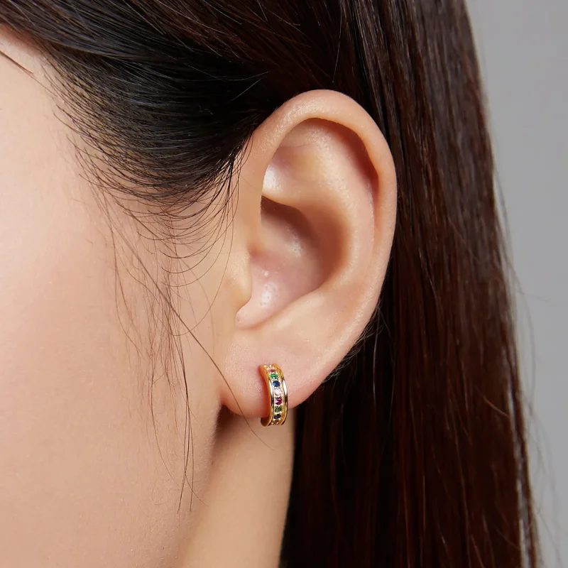 (image for) Pandora Style Arc Stud Earrings - SCE1168-B - View 5