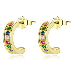 (image for) Pandora Style Arc Stud Earrings - SCE1168-B