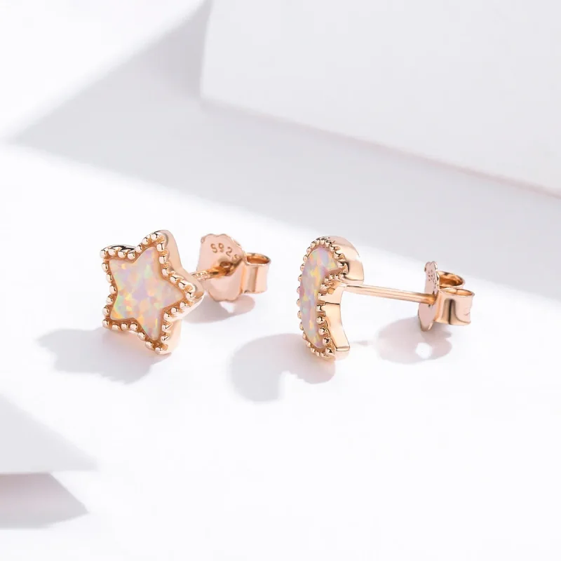 (image for) Pandora Style Asymmetric Moon Stud Earrings - SCE691 - View 3