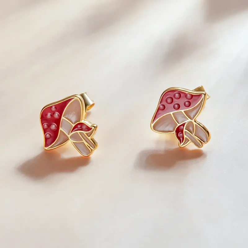 (image for) Pandora Style Autumn - Mushrooms Stud Earrings - SCE1245 - View 2