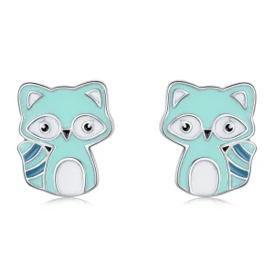 (image for) Pandora Style Baby Raccoon Stud Earrings - SCE1279