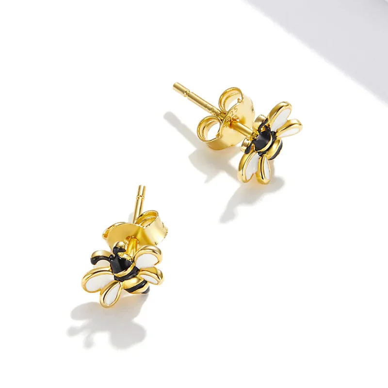 (image for) Pandora Style Bee Stud Earrings - SCE1182 - View 2